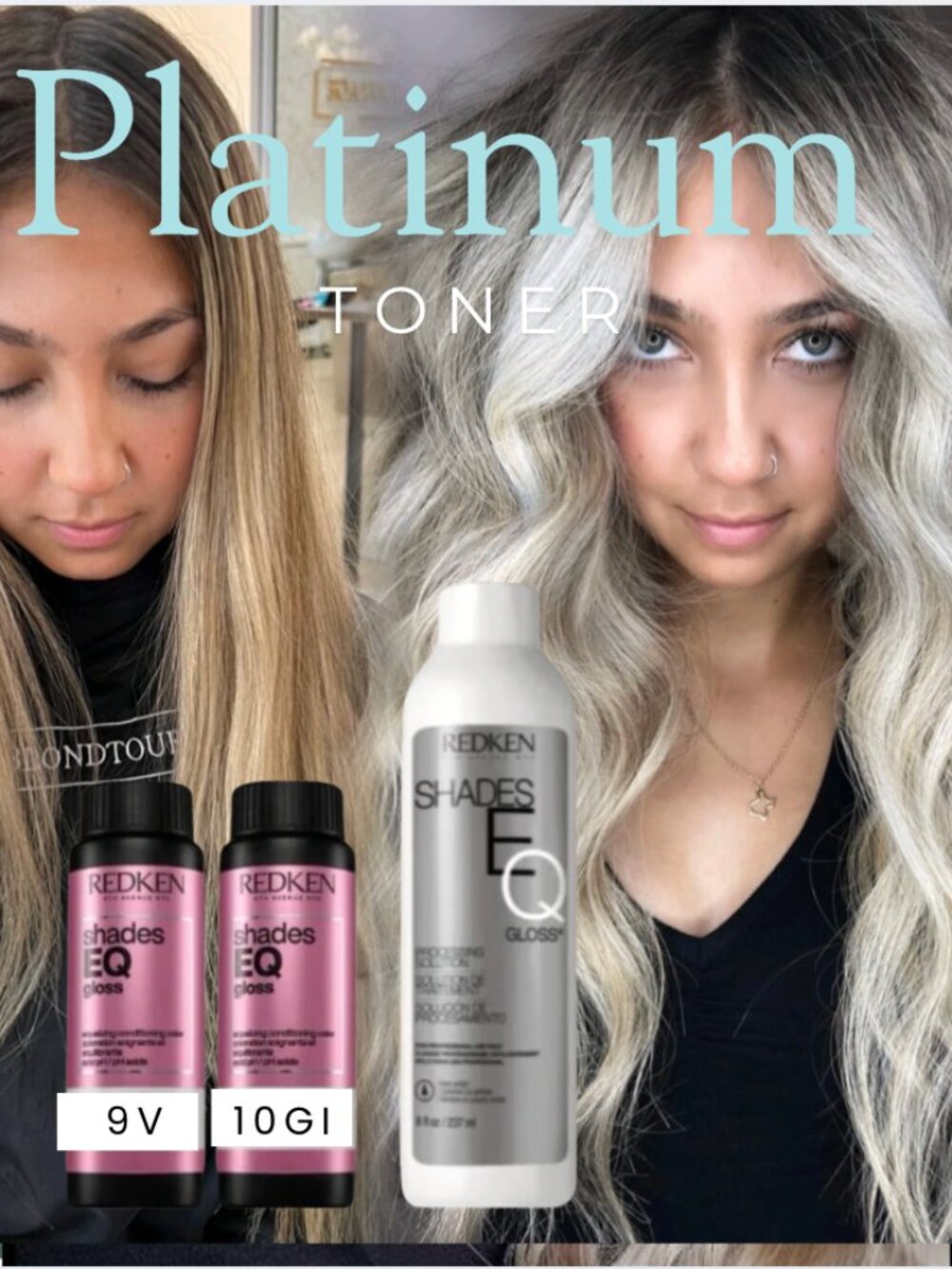 Platinum Blonde Toner Kit – REDKEN Shades EQ Custom Formula (10GI + 9V)